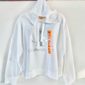 NWT Calvin Klein Sz XXL Hooded White Sweatshirt